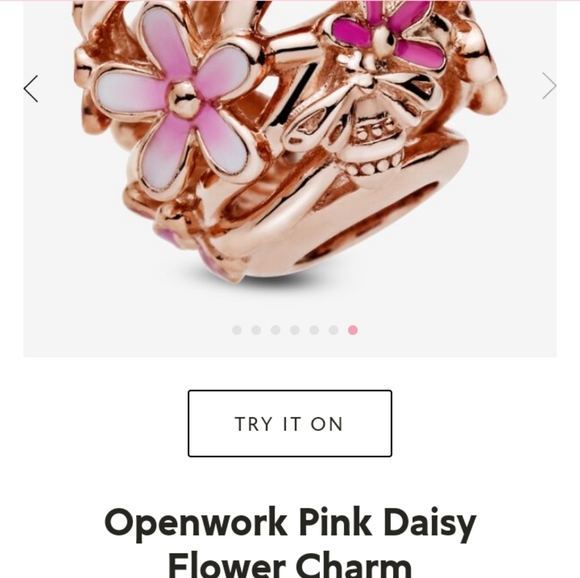 NEW PANDORA ROSE OPENWORK PINK DAISY FLOWER CHARM - Picture 4 of 7